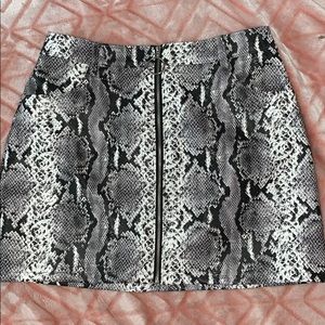 Snake skin leather skirt